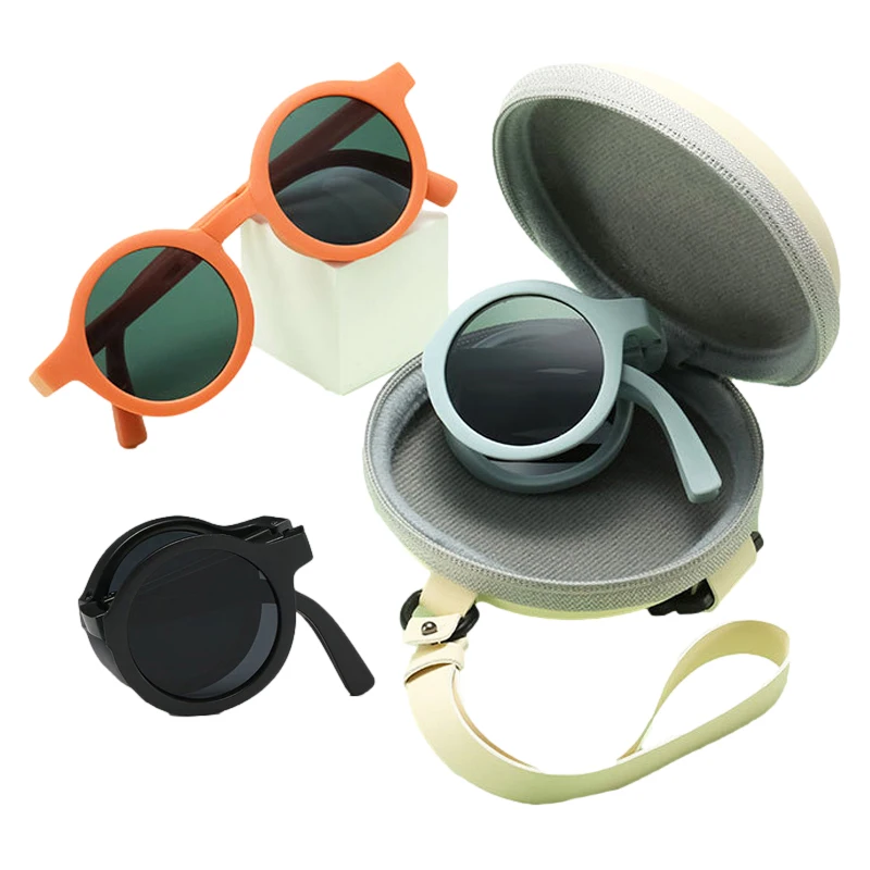 Nuovi occhiali da sole pieghevoli per bambini estivi protezione Uv occhiali da sole rotondi retrò per ragazze ragazzi Beach Travel Child Eyewear