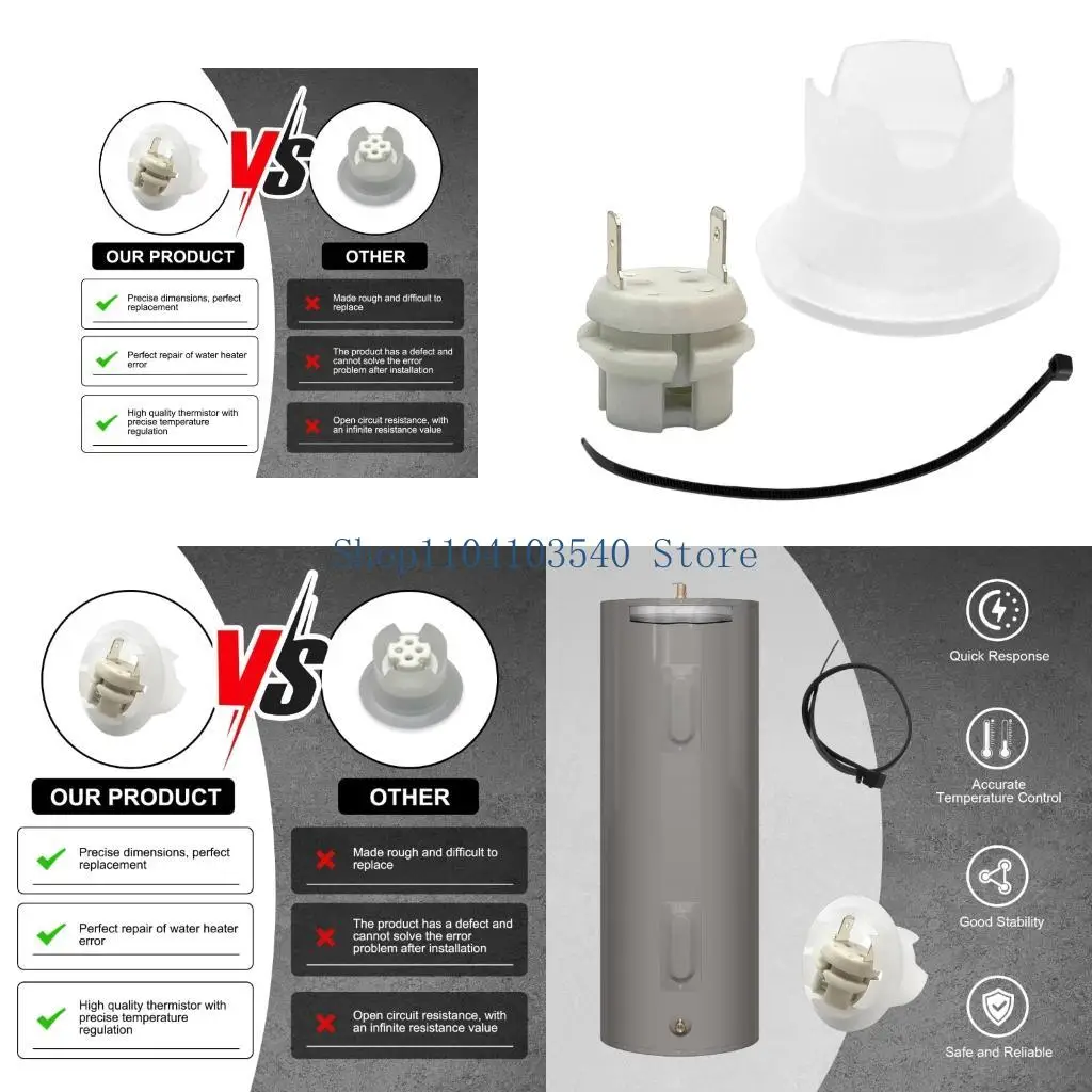 02DC Combustion-Fume Replacement Component Kit for Hot-Water Appliances, Detection Assembly with Plastic Terminal and Cable Tie