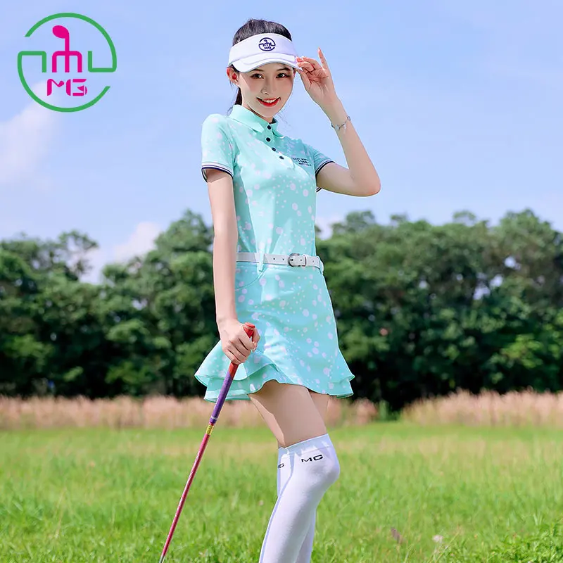 2024 MG Spring Summer Women Suit Clothes Lady Golf Short Shirt Slim Fit Sportswear Printing Exposure Proof Skirt Set Tennis Suit