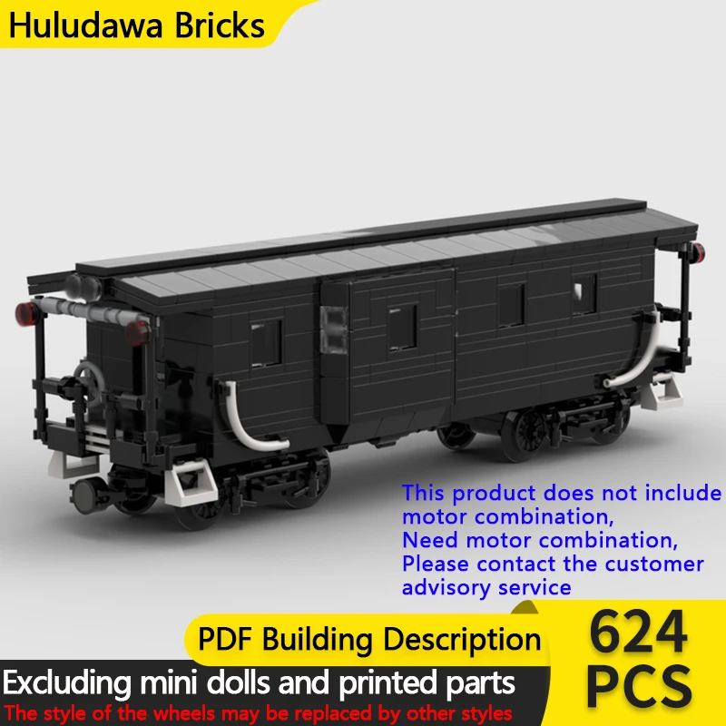 

City Car Model MOC Building Bricks Railway Train Bay Window Caboose Modular Technology Gifts Holiday Assemble Children Toys Suit