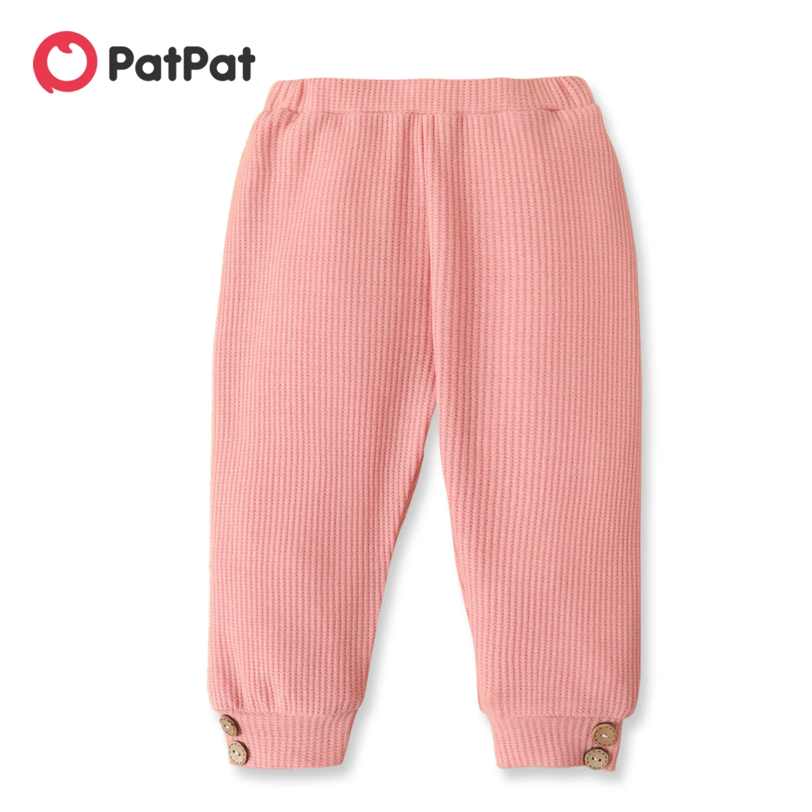 

PatPat Baby Boy/Girl Solid Waffle Joggers Sweatpants