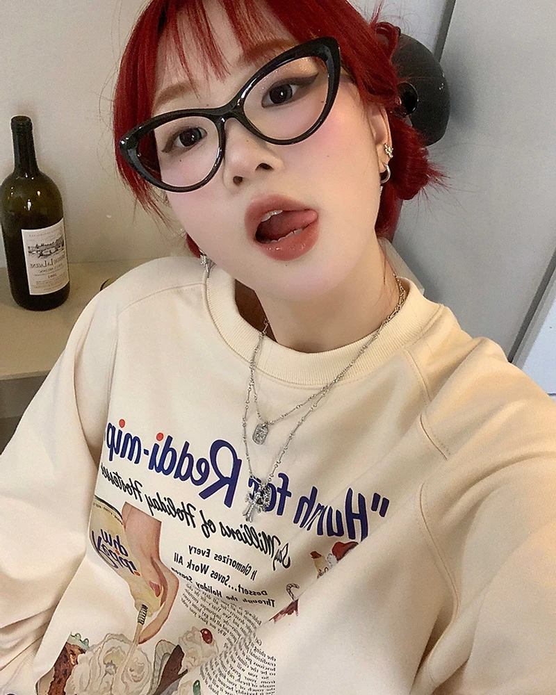 Printing Sweatshirts Women Loose Funny Letter Long Sleeve Shirts 2022 Autumn Casual Sweatshirts Hoodies Pullover Sweatshirt Tops