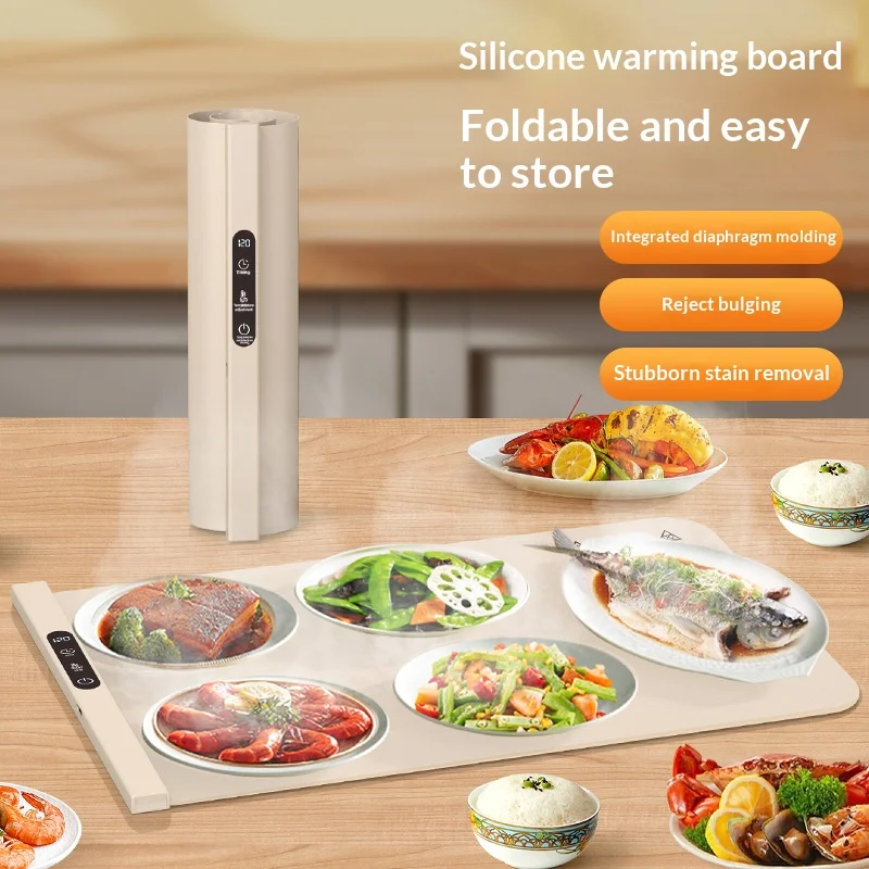 حصيرة طاولة محمولة متعددة الوظائف، درجة حرارة ثابتة، لوحة تسخين منزلية للحفاظ على دفء الطعام