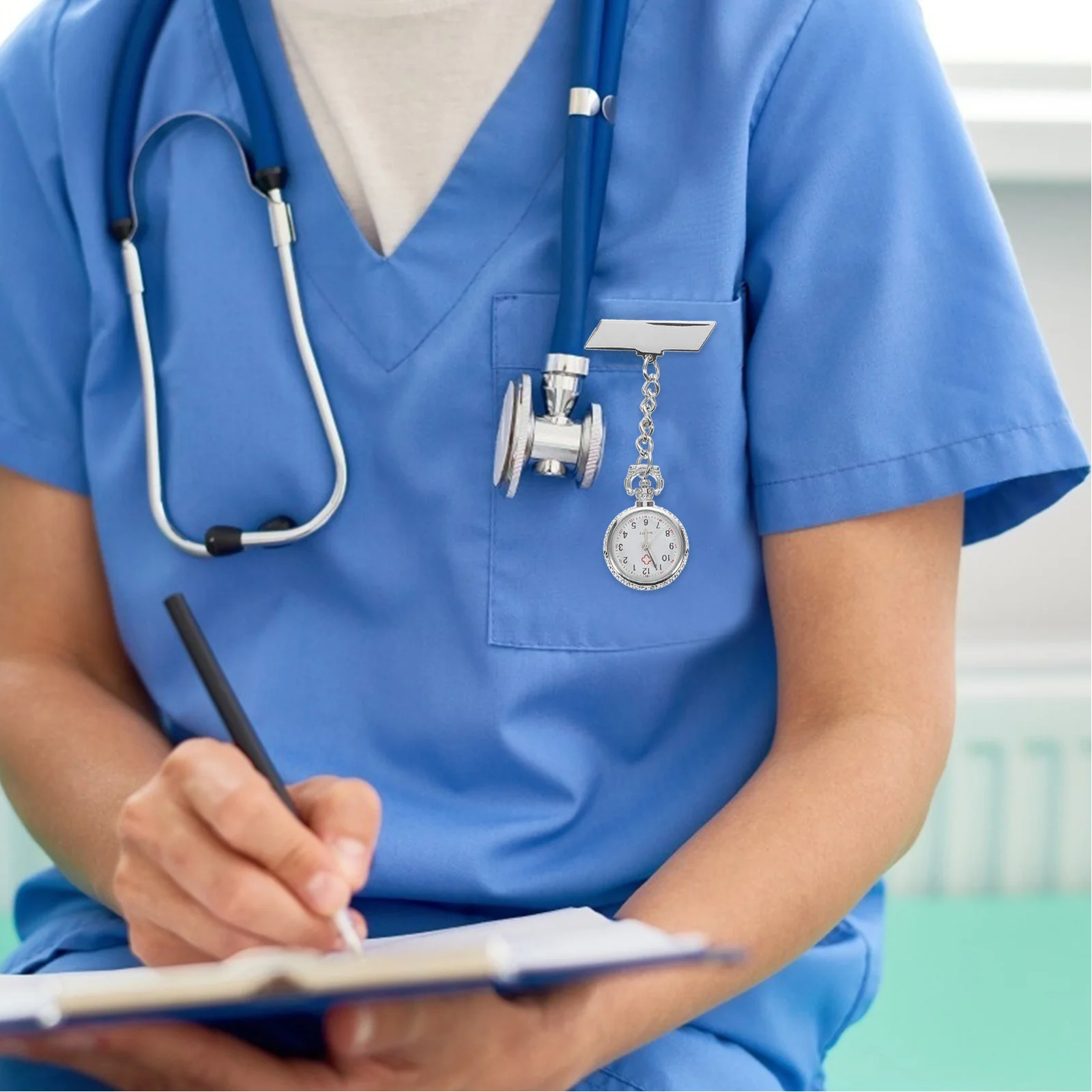 ساعة جيب معلقة للممرضات، ساعة مميزة للطبيب والممرضات، رقم واضح، حفظ الوقت الدقيق للموظفين الطبيين، هدية عصرية #3