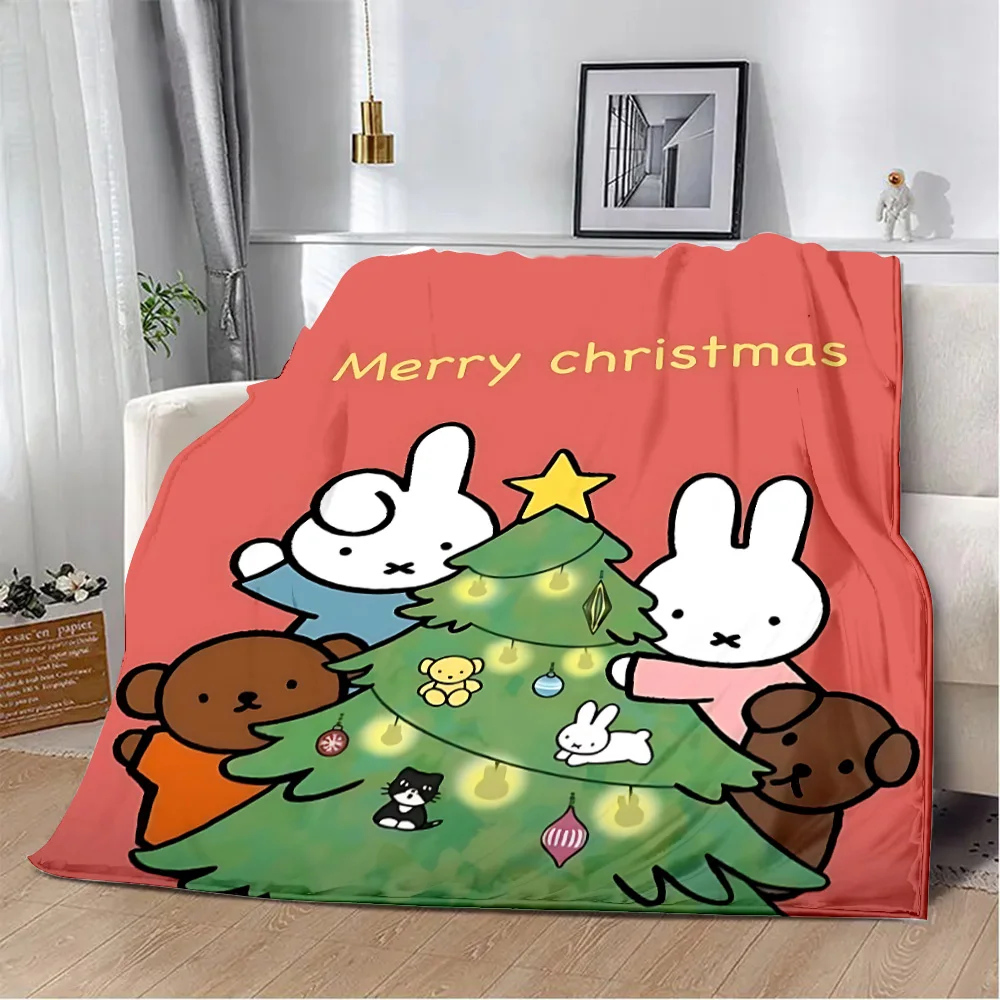 Cute Cartoon-M-Miffys-Kawaii Printed Blanket Picnic Blankets Warm Blanket Soft and Comfortable Blanket Home Travel Birthday Gift