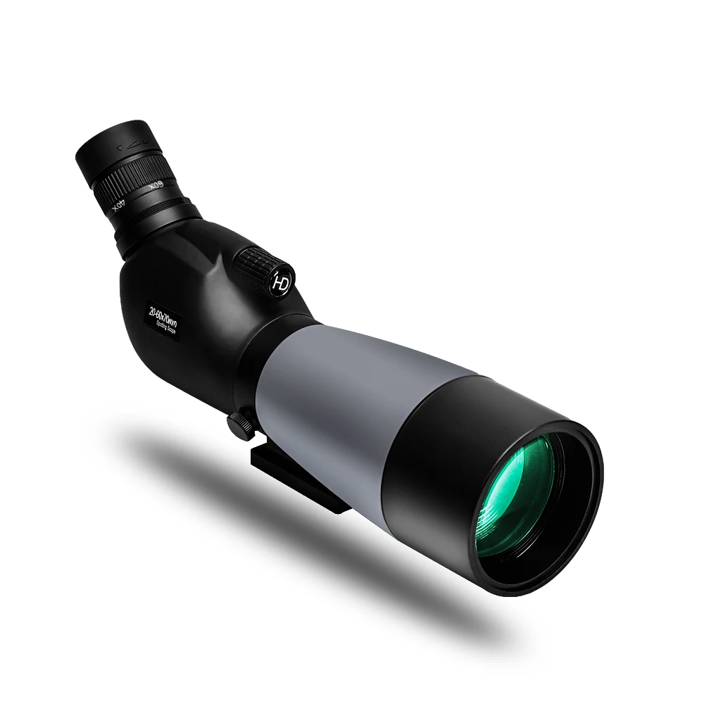 Mira telescópica HD de 20-60x70, mira telescópica en ángulo de 45 grados con adaptador de teléfono, bolsa de transporte para disparar al objetivo, observación de aves