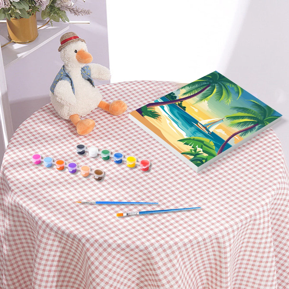 大人のためのルーポティ額入り絵画キット,ウコン現代壁芸術,数字によるアクリル絵画,スターターキット,DIYギフト