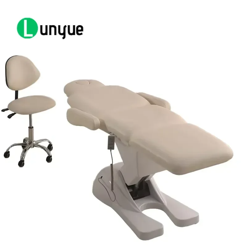 Foldable Massage Table for Medical Spa Electrotherapy Treatment Eyelash Beautician Cosmetic Synthetic Leather Modern