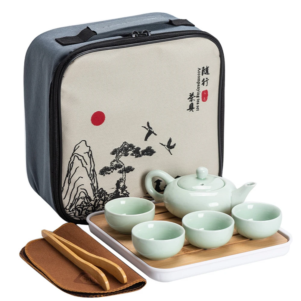 7/9PCS tea set , 9pc kung fu tea set: 1 teapot and 4 Koi tea cup, 1 tea wood tray, 1 tea travel bag, 1 tea tray, 1 clean cloth