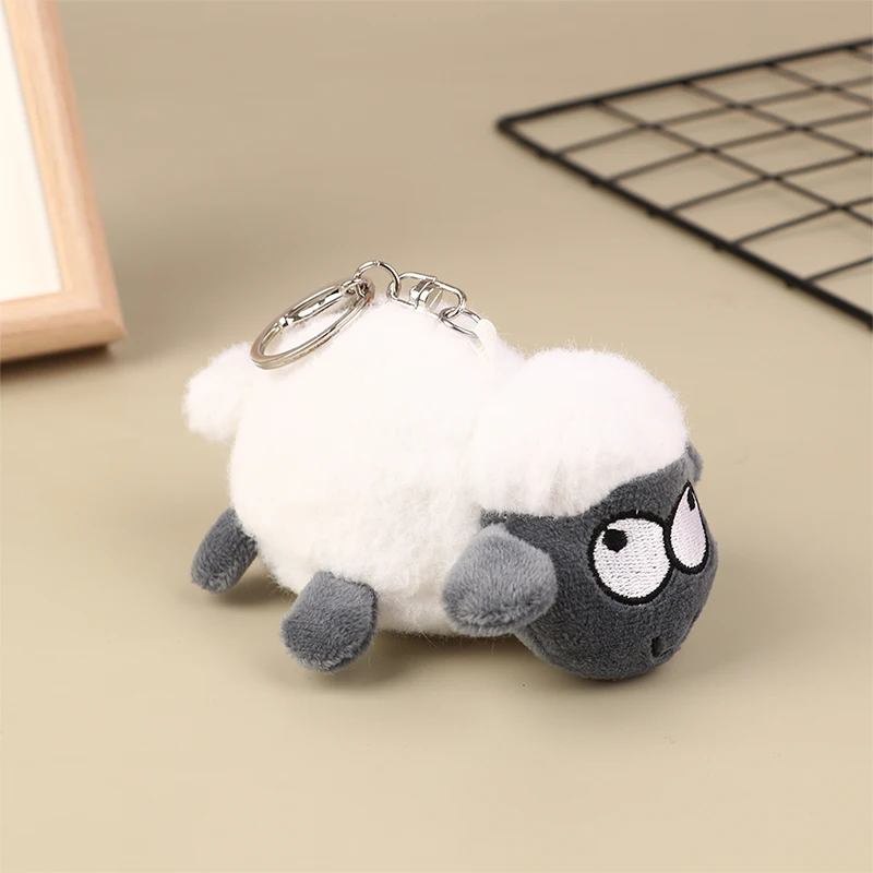 1PC 10cm Sheep Cute Keychain Stuffed Plush Pendant Decoration Gifts For Kids Sheep Anime Keychain Accessories