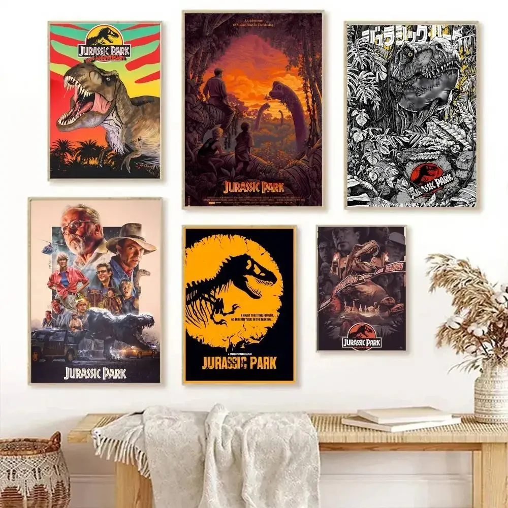 1 قطعة ديناصور قماش اللوحة الحديقة الجوراسية الفيلم المشارك ذاتية اللصق الفن ورق مقاوم للماء ملصق مقهى بار غرفة الجدار #3