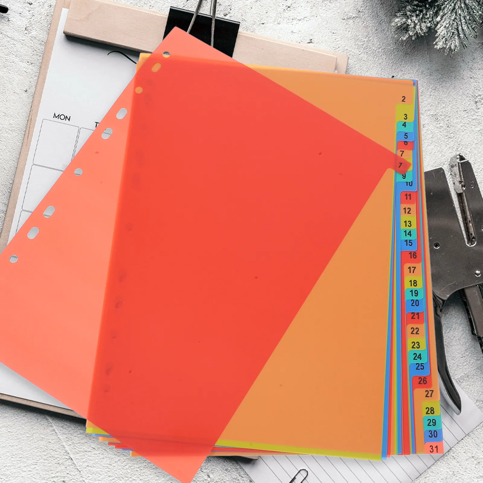 1Set Report Document Index Dividers Loose-Leaf Colored Tabs Paper Index Divider for File Organization Office Classification