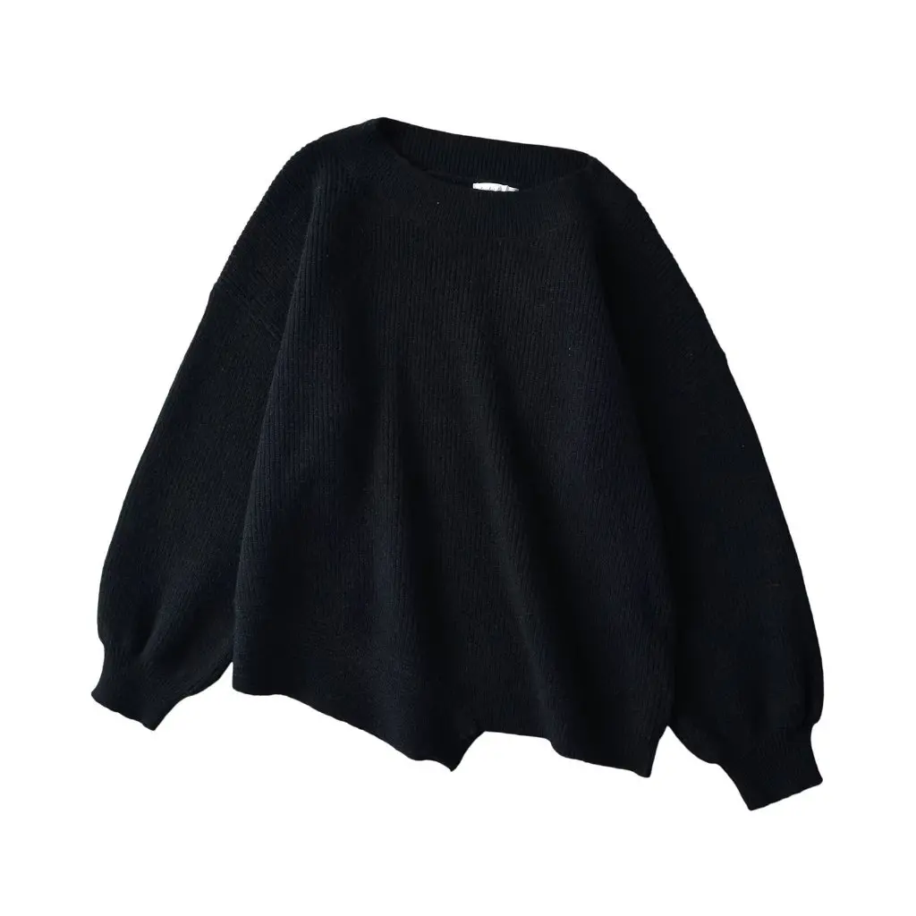 

Women's Slant Shoulder Lantern Sleeve Knitted Sweater Loose Lazy Style Autumn New Hot Girls Wear Slant Collar Top