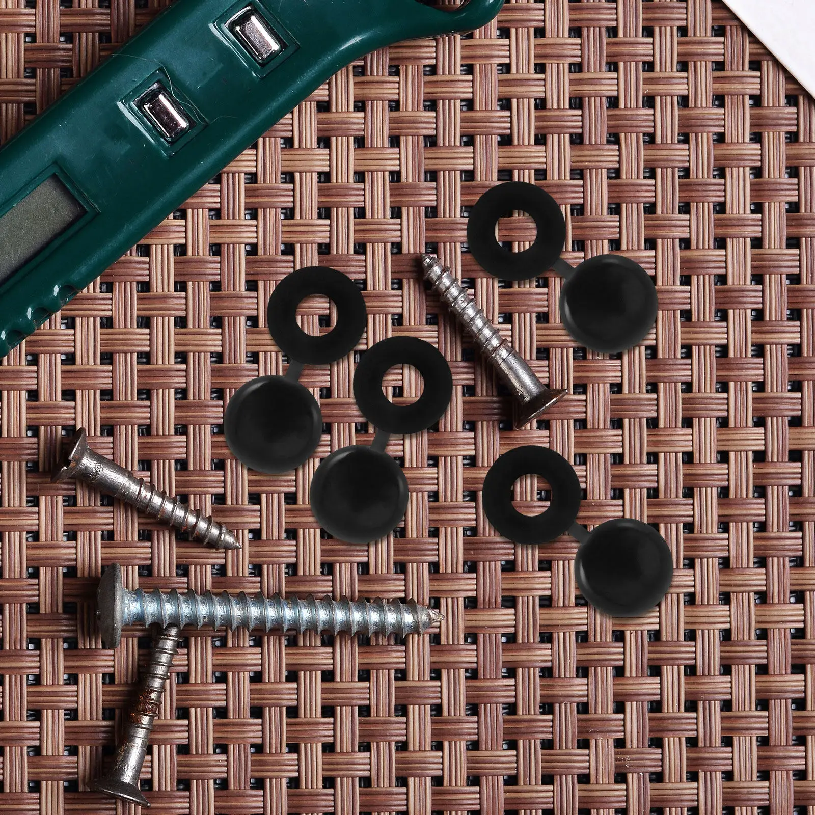 

500Pcs Furniture Decorative Caps Black Plastic Flip Top Screw Covers for Cabinets Desks Beds Office M5 Hinged Protection