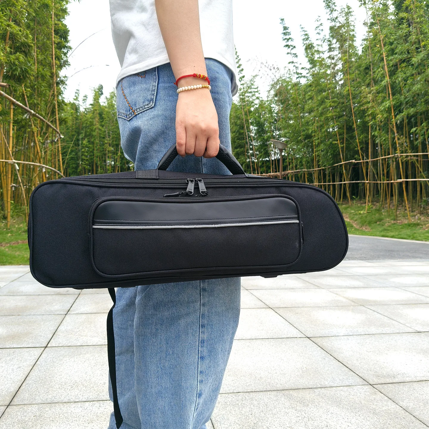 Trumpet Bag Waterproof Instrument Bag Hand Carry Adjustable Shoulder Gig Bag Lightweight Durable Case Strap Band Stage Music
