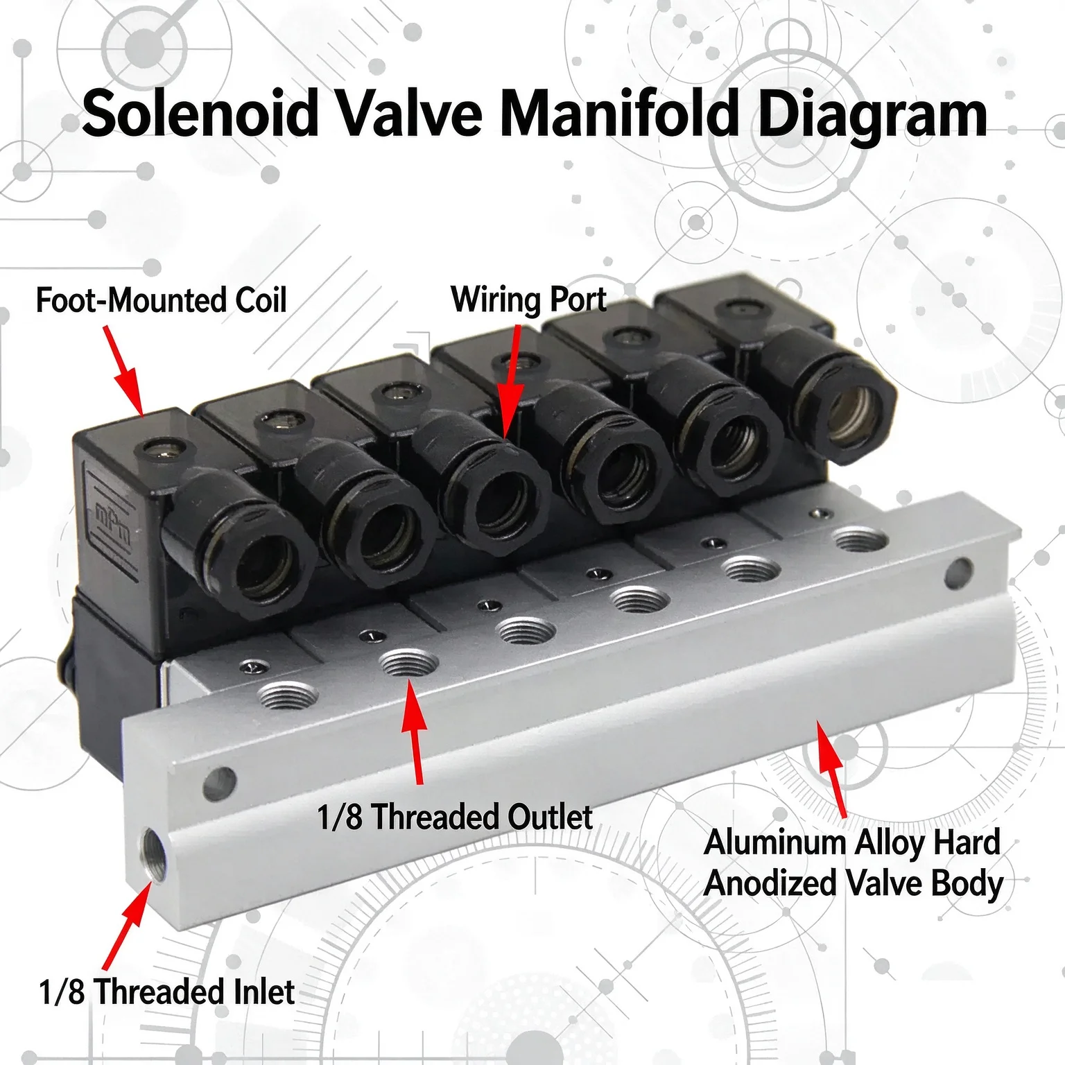 3V1-06 solenoid valve group two-position three-way integrated converging one inlet and multiple outputs in series normally close