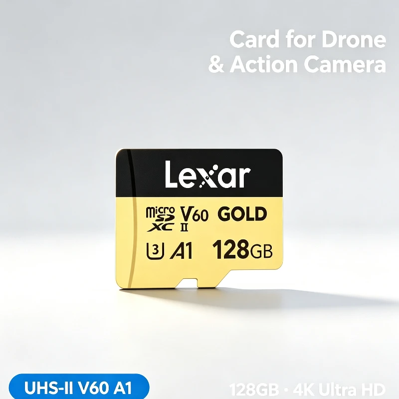 Lexar GOLD TF Memory Card UHS-II V60 Micro SDXC,128/256GB,280MB/s Read 180MB/s Write Speed,Stable 4K Recording