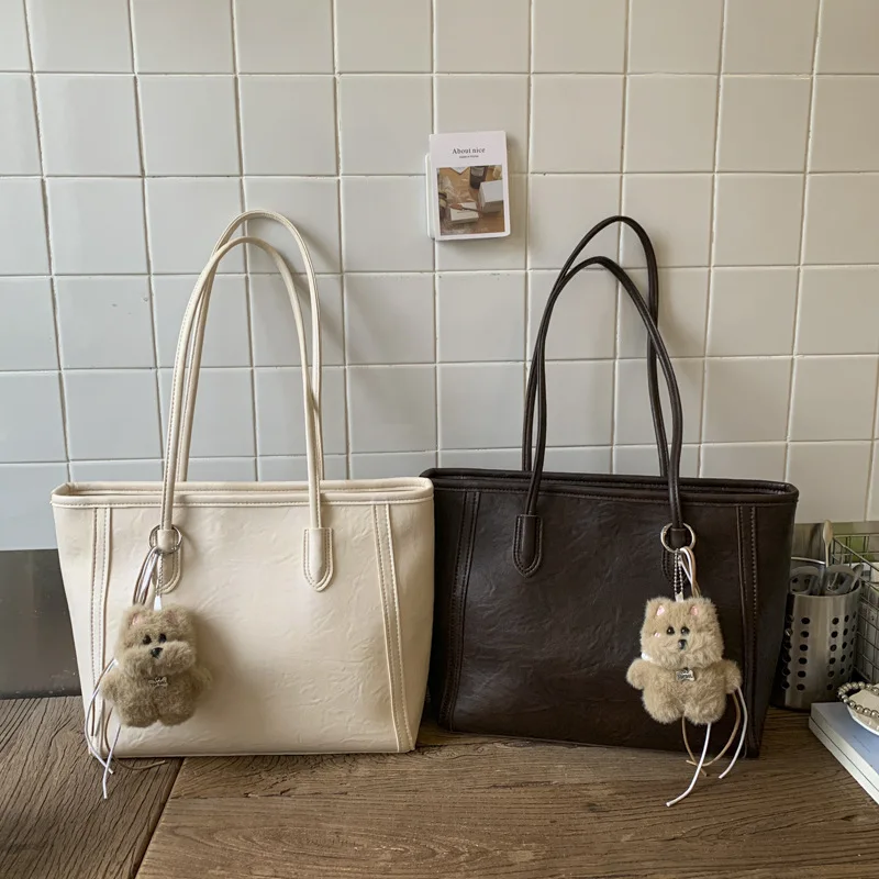 

2025New Year's Large Capacity Tote Bag for Women, Versatile Daily Commute, College Student Shoulder Handbag, Shopping Bag