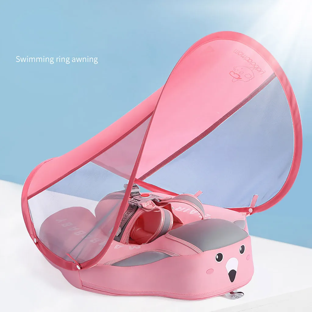 

Baby Swimming Accessories Baby Swimming Rings with Canopy Sun Shade 아기 수영 반지 Non-Inflatable Floating Swim Ring ベビースイミングリング