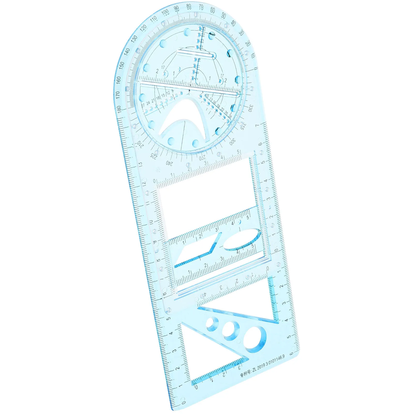 Geometric Drawing Ruler Set Plastic Drafting Tool for Students Mathematics Supplies Measuring Craft Ruler