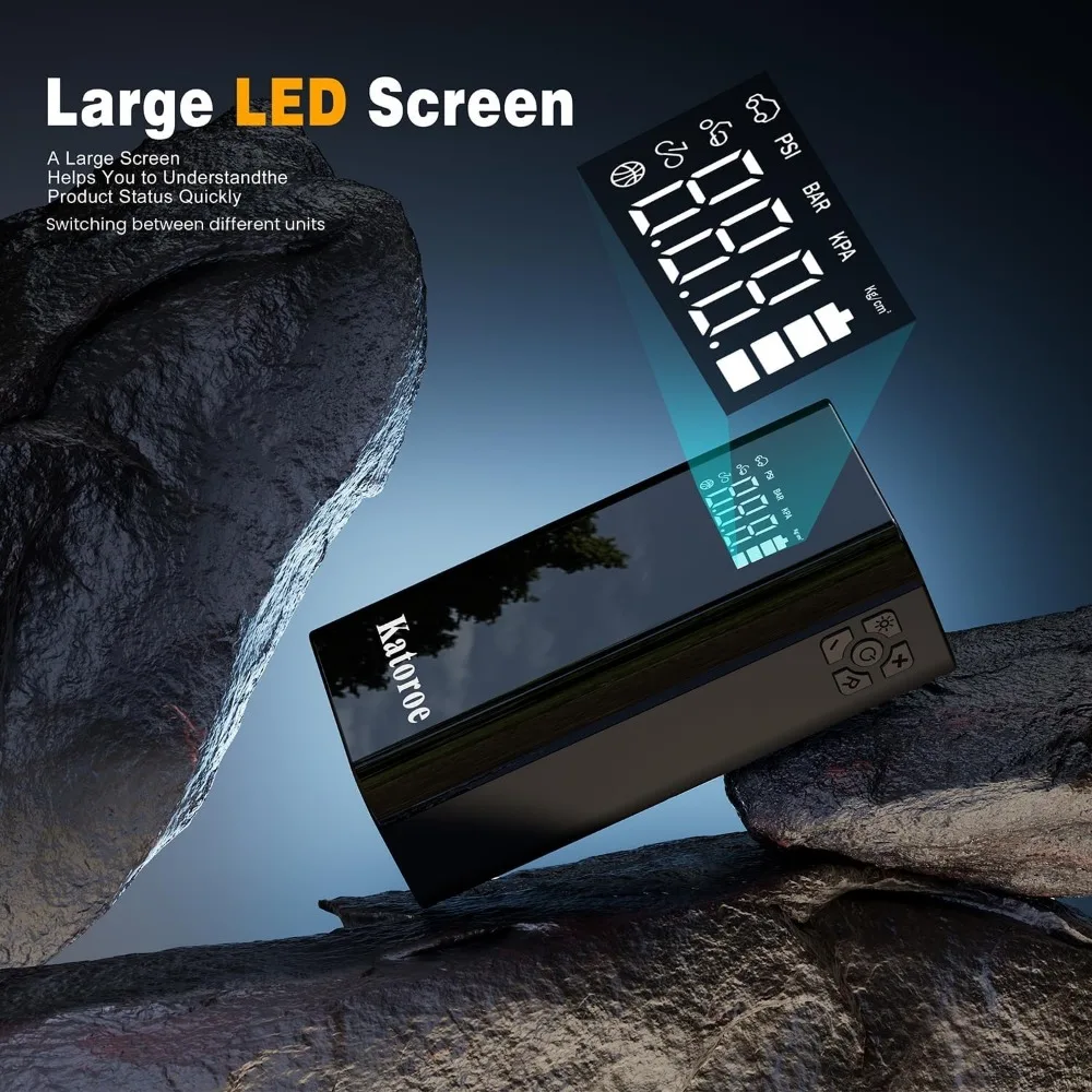 Jump Starter مع ضاغط هواء، بطارية سيارة محمولة 4000 أمبير (9.0 لتر غاز/7.0 لتر ديزل)، منفاخ إطارات 150 رطل لكل بوصة مربعة 12 فولت