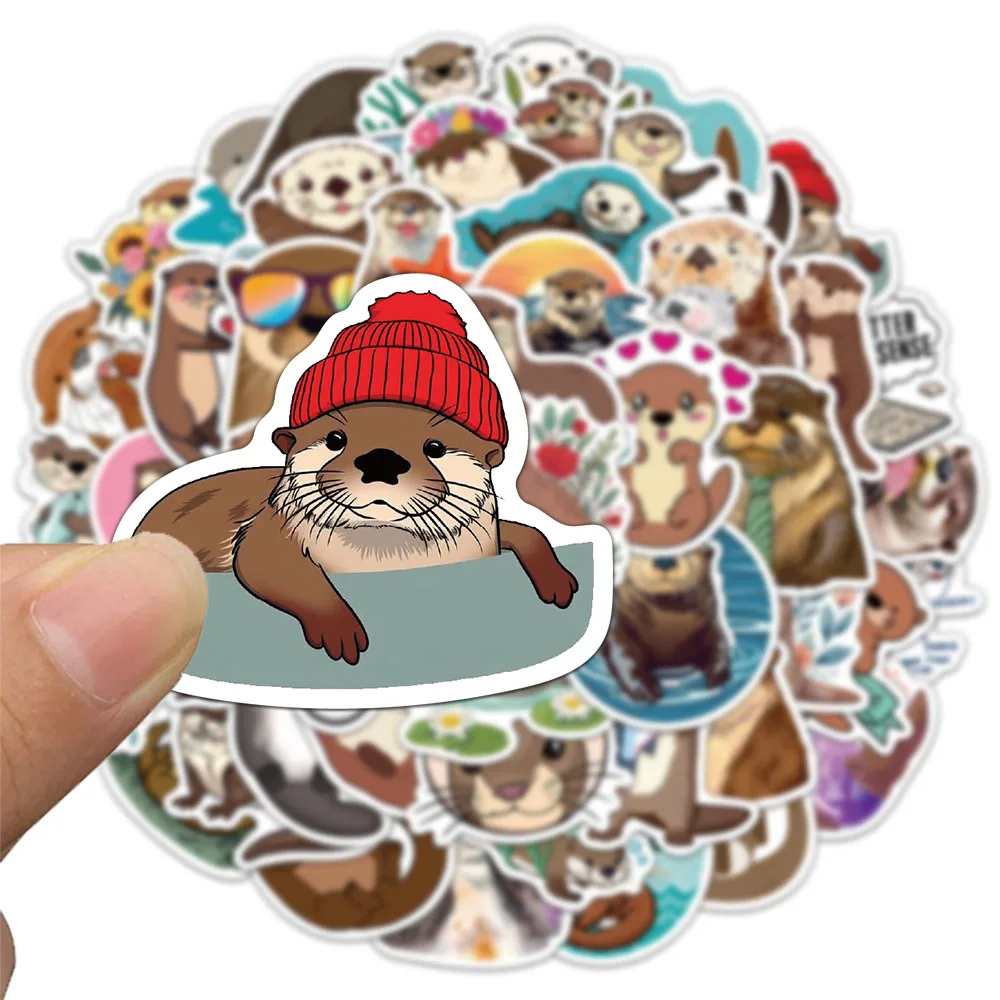 50 قطعة ملصقات قضاعة رائعة لطيف الحيوان حساب المواد جراب هاتف الكمبيوتر المحمول الأمتعة زجاجة ملصقات مقاومة للماء