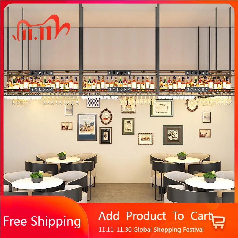 Modern Customize Wine Rack Display Kitchen Decorations Lighted Liquor Shelves Accesories Antique Meuble Bar Cabinet Furniture