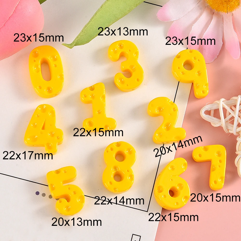 10PCS Digital Cheese Series Resin Flat Back Cabochons For Hairpin Scrapbooking DIY Jewelry Craft Decoration Accessories