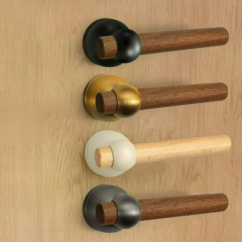 

American Walnut Wood Door Lock Bedroom Wooden Wind Indoor Bathroom Silent Split Lock