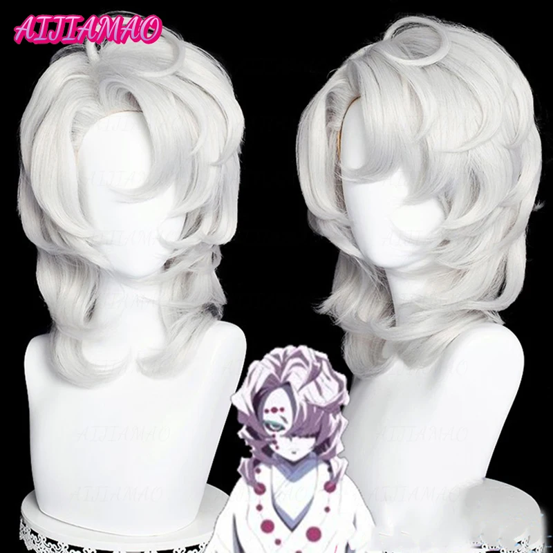 Ayaki Rui parrucca Cosplay Spider Silver capelli lunghi lisci sintetici per adulti Halloween + parrucca gratuita Cap