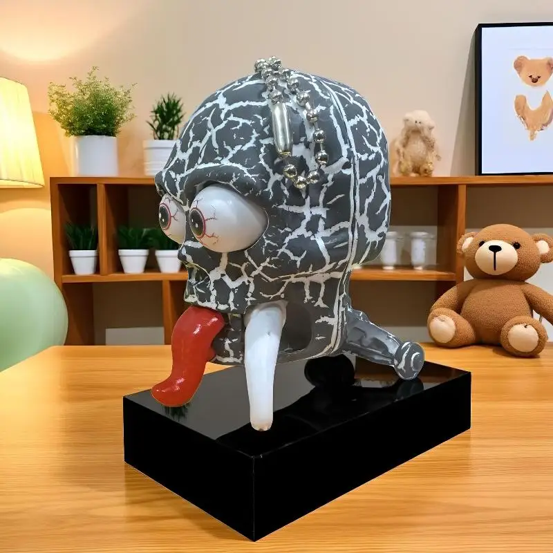 الإبداعية المشي الجمجمة اللعب مضحك حقيبة سلسلة مفاتيح قلادة الأطفال البلاستيك الجمجمة المزحة اللعب هدايا خدعة الهالوين #2