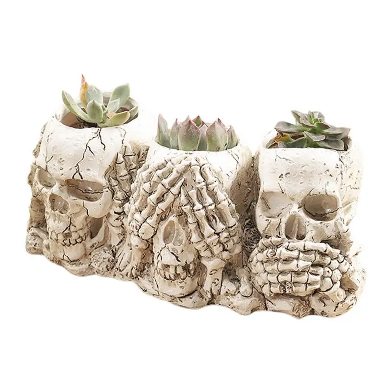 

Skull Flower Pot Resin Gothic Planter Skulls Halloween Decor Halloween Candy Bowl Skull Decor Ghost Planter For Home Store