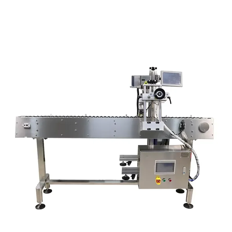 Automatic Rotation Positioning UV Marking Machine for Round Bottles Caps Traceable QR Codes Visual Orientation Expiry
