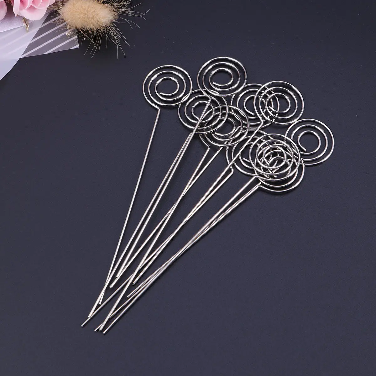 50Pcs Premium Metal Photo Clip Circle Style Memo Holder Picture Stand Table Decor for Home Office Wedding Favor Name Card
