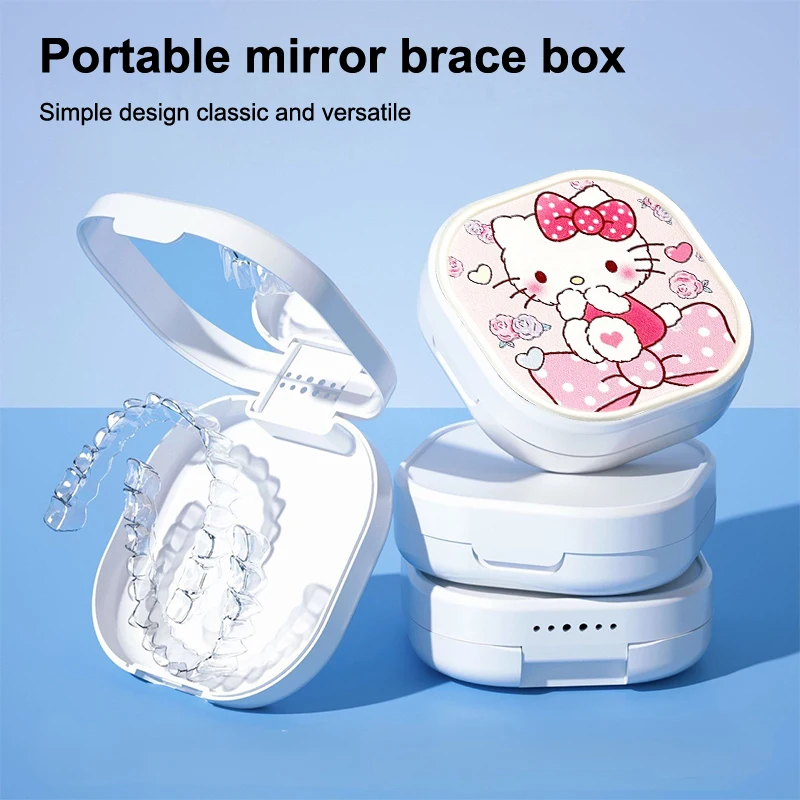 

1pcs Sanrio Braces Case Dental Retainer Box Case Aligner Mouth Guard Container For Teeth Travel False Denture Boxes