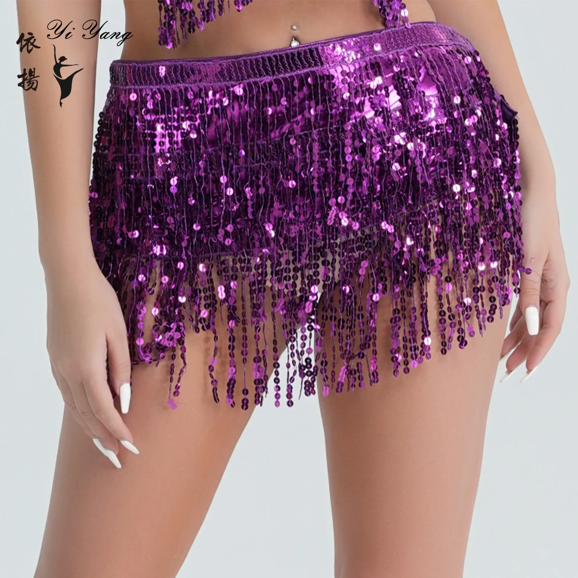 شعبية ملابس الرقص الشرقي مهدب الخصر سلسلة مطرزة Ds مهدب الذراع منشفة الهندي مرحلة الأداء مطرز تنورة