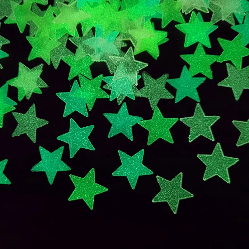 100pcs Glow in the Dark Star Wall Stickers Luminous Fluorescent Star Stickers Bedroom Ceiling Kids Baby Rooms Home Decor Decals