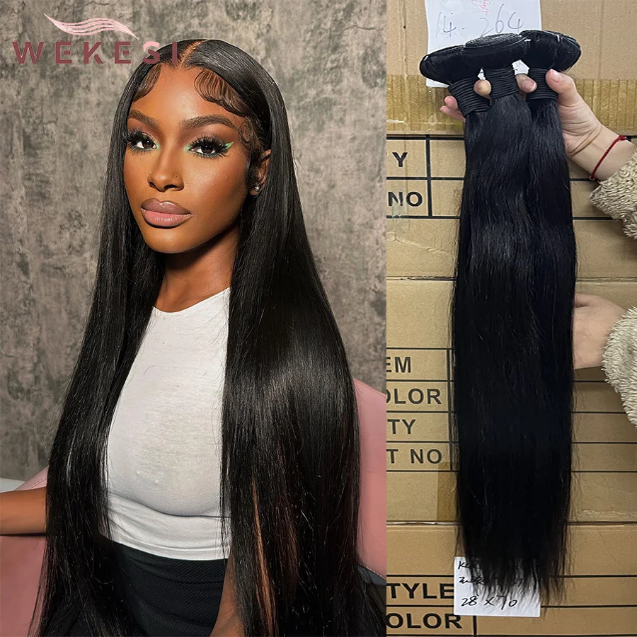 10A Human Hair Bundles 1/3/4 Piece Hair Extension For Women Brazilian Straight Human Hair Weave Bundles Natural Black