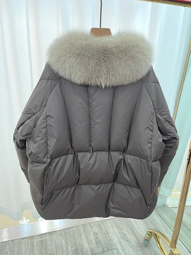 2024 Winter New Women Natural Fox Fur Coat Goose Down Jacket Parkas Luxury Puffer Jackets Fashion Clothing Free Shipping