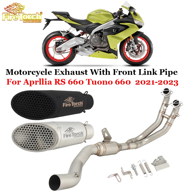 

For Aprllia RS660 RS Tuono 660 2021 2022 2023 Motorcycle Exhaust Escape System Front Link Pipe Connecting 51mm Muffler Moto