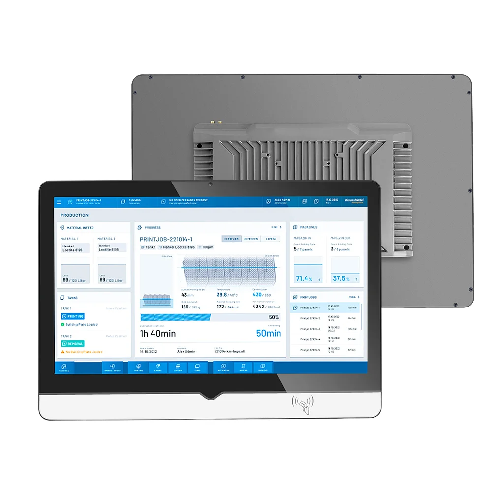 Custom 21.5 Inch Industrial Panel PC With 4GB RAM NFC/RFID/HID 1920x1080 Touch Screen Monitor Front Camera Available Stock
