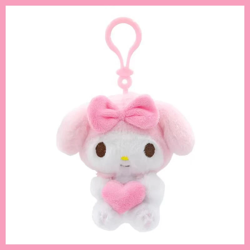Genuino Sanrio Peluche Hello Kitty Kuromi Melody Cinnamoroll Peluche Ciondolo Peluche Portachiavi Anime Portachiavi Regalo di compleanno