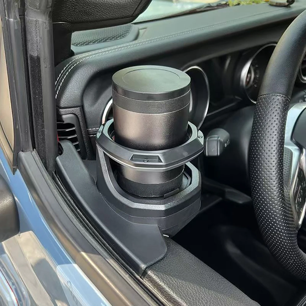 

Lantsun JL1304 1-pair Front Door Cup Holder ABS Cup Mounts for Jeep for Wrangler JL2018+ JT 4XE, Black