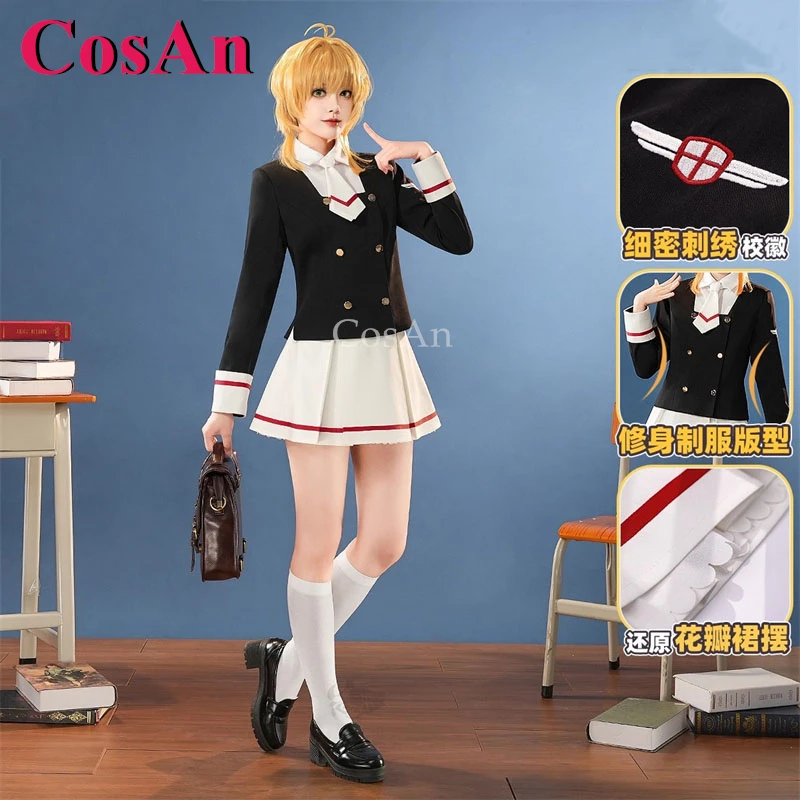 【Outlet Style】Костюмы для косплея по аниме Cardcaptor Sakura Kinomoto Sakura, школьная форма JK для подростков, одежда для ролевых игр, размеры S-XL