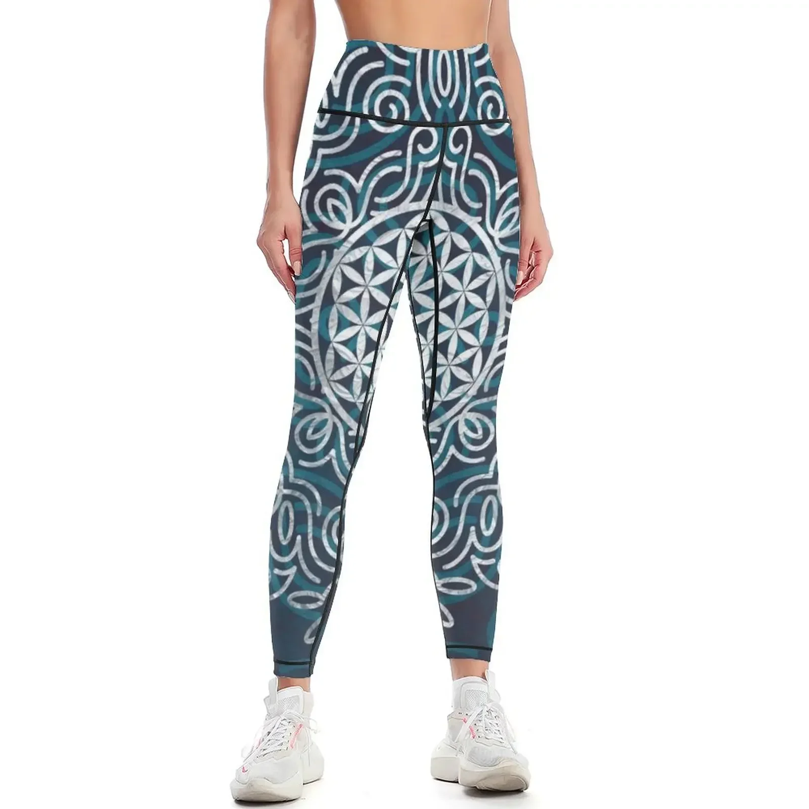 

Flower Of Life (Silver Lining) Leggings flared legging gym Legging sexy woman Golf wear Womens Leggings