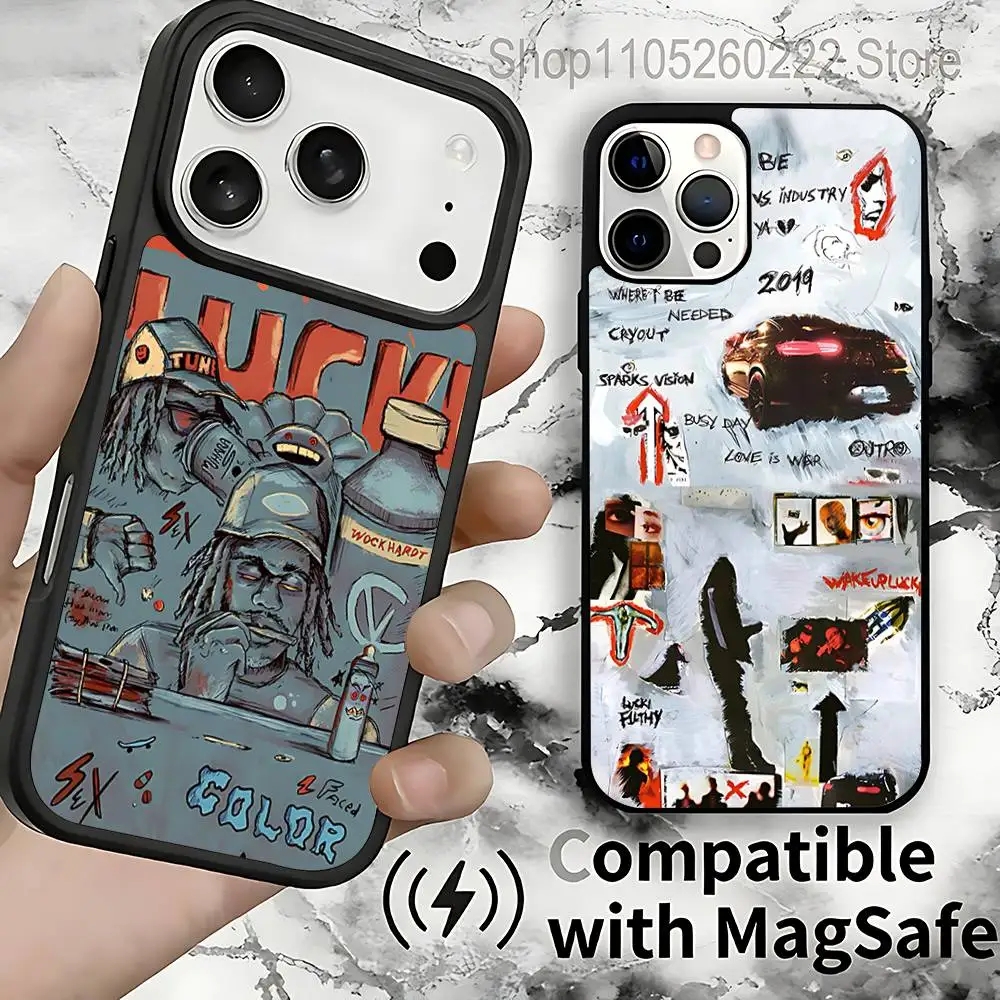 

L-Lucki Rapper Gemini For IPhone 17,16,15,14,13,12,11,Pro,Max,Plus,Mini,SE4,E Protective Magnetic Case Cover