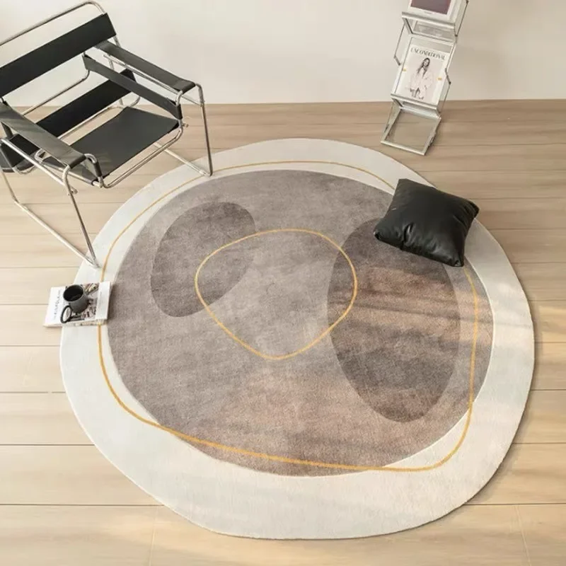 Light Luxury Line Irregular Carpets for Living Room Home Decoration Simple Bedroom Rugs Irregular Shaped Fluffy Soft Floor Mat