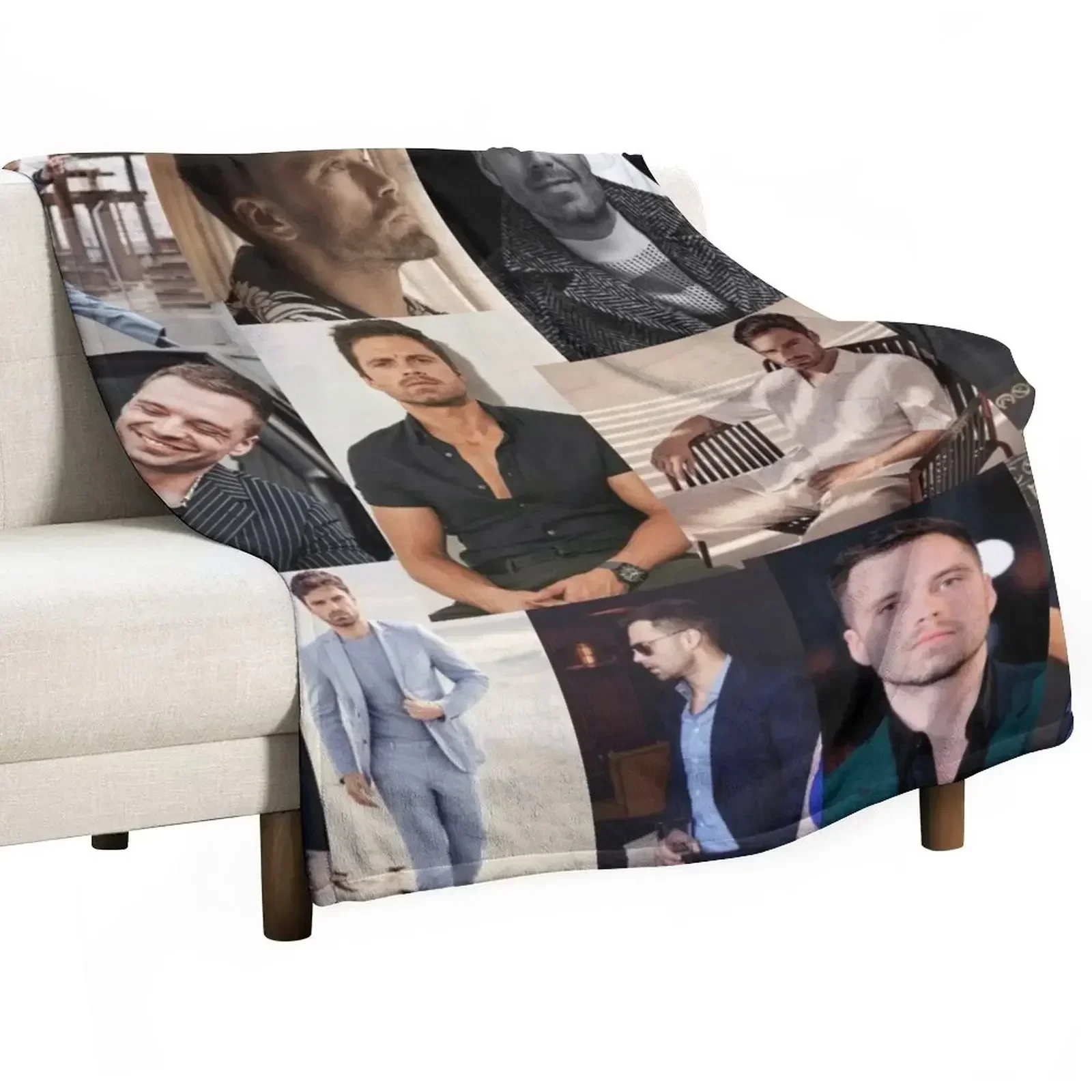 Sebastian stan collage Throw Blanket Giant Sofa Tourist Bed covers For Baby Blankets