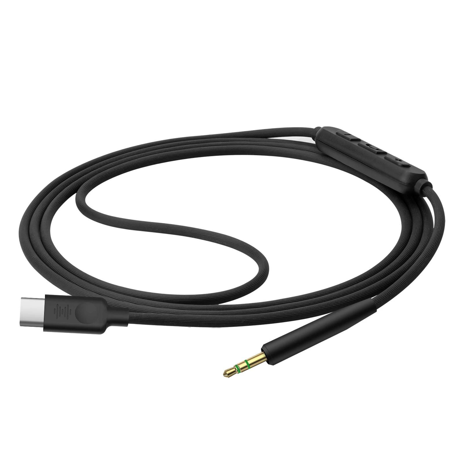 Geekria-Cable de Audio Digital a USB-C con micrófono, Compatible con Bose NC700, NCH700, Cable de Audio tipo C con Control de volumen
