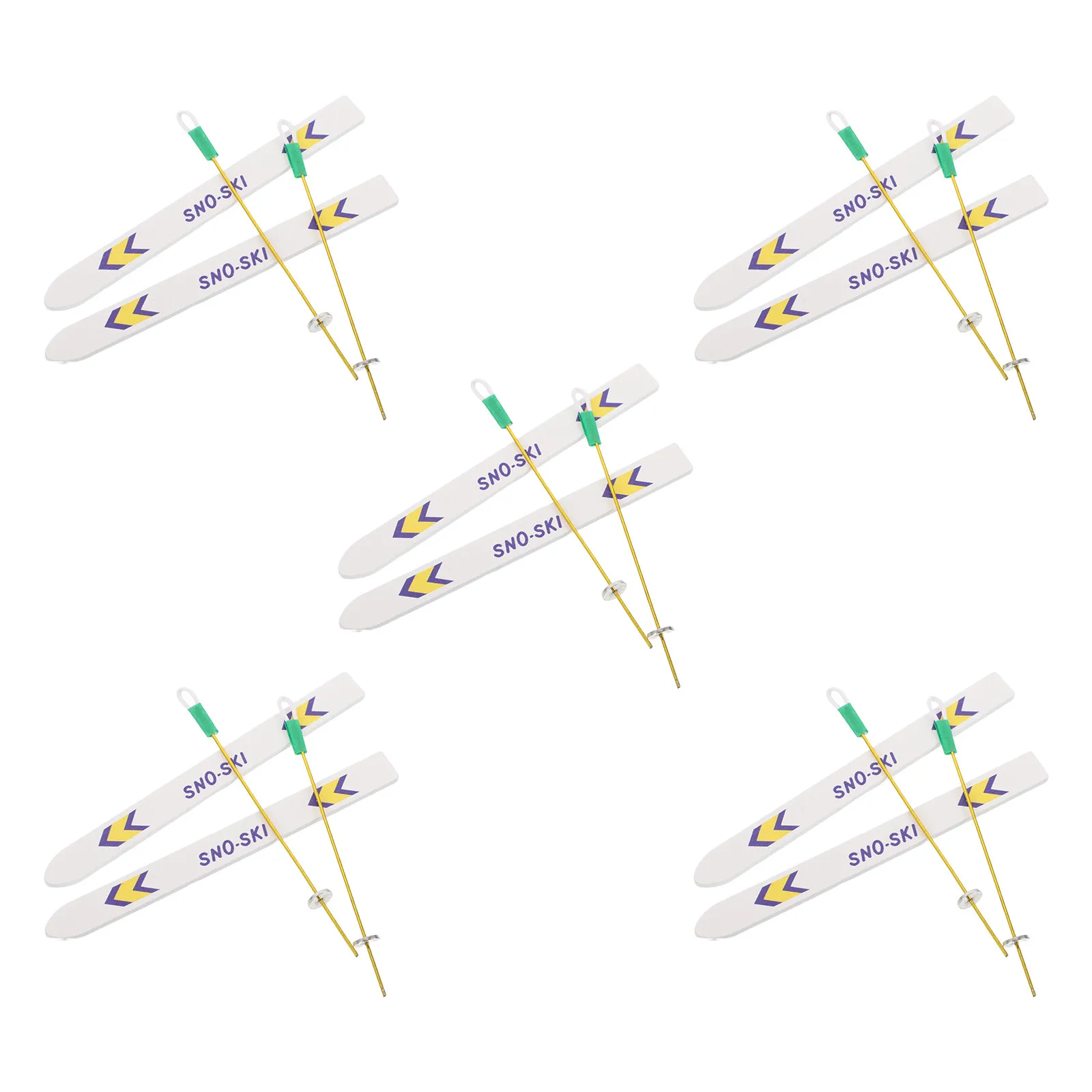 

5Set Miniature Skis Poles Holiday Dollhouse Accessories Winter Skiing Decor Christmas Outdoor Sport Miniatures Festive Props